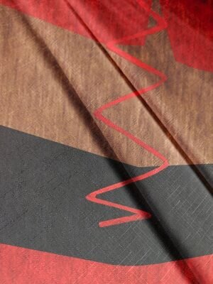 Casual Loose Color Block V Neck Long Sleeve Asymmetrical Hem Tunic - Image 3