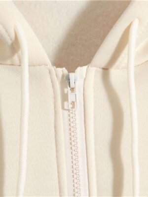 Casual Loose Dailywear Zip Up Long Sleeve Hoodie - Image 6