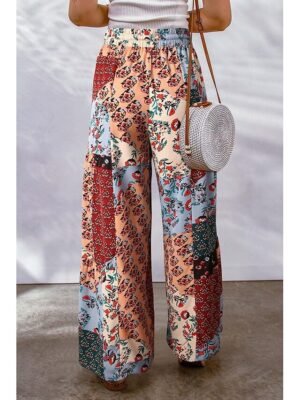 Casual Loose Graphic Drawstring Long Wide Leg Trousers - Image 5