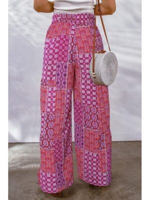 Casual Loose Graphic Drawstring Long Wide Leg Trousers - Image 7