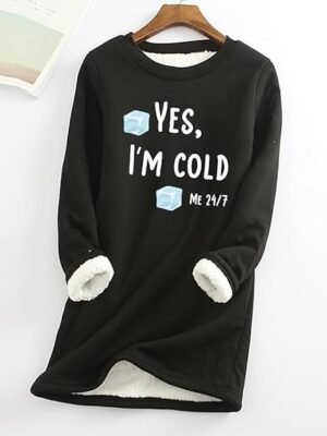 Casual Loose Letter Round Neck Long Sleeve Sweatshirt - Image 1