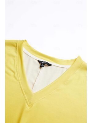 Casual Loose Ombre V Neck Short Sleeve Maxi Dress - Image 9