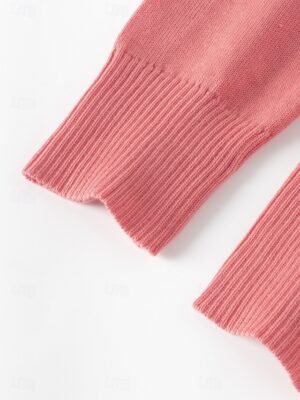 Casual Loose Pure Colour Stand Collar Long Sleeve Regular Cardigan - Image 3
