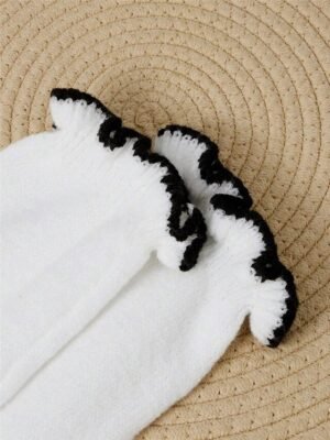 Casual Loose Pure Colour V Neck Ruffle Button Long Sleeve Cardigan - Image 4