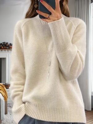 Casual Loose Pure Turtleneck Long Sleeve Pullover Sweater - Image 3