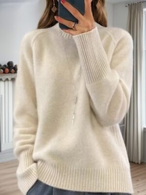 Casual Loose Pure Turtleneck Long Sleeve Pullover Sweater - Image 4