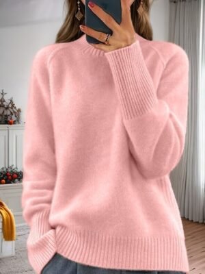 Casual Loose Pure Turtleneck Long Sleeve Pullover Sweater - Image 5