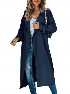 Casual Loose Solid Button Long Sleeve Jacket - Image 1