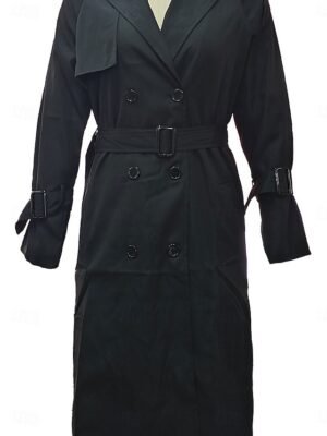 Casual Loose Solid Button Long Sleeve Jacket - Image 6