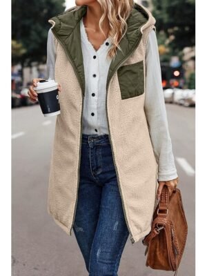 Casual Loose Solid Lapel Sleeveless Short Jacket - Image 3