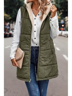 Casual Loose Solid Lapel Sleeveless Short Jacket - Image 4