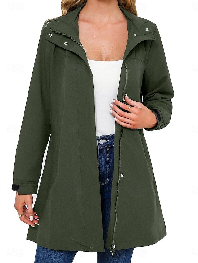 Casual Loose Solid Zipper Long Sleeve Jacket - Image 1