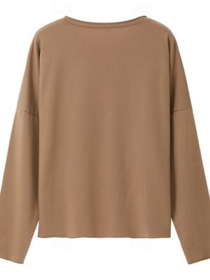 Casual Oversized Cat Print Round Neck Long Sleeve Sweatshirt - Image 4