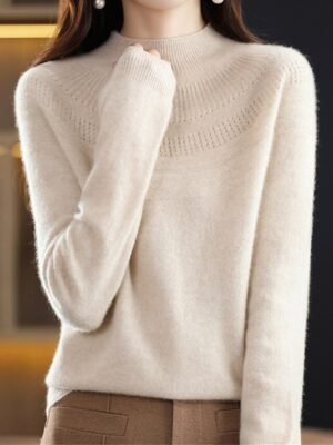 Casual Oversized Solid Crew Neck Long Sleeve Regular Jumper - Image 2