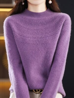 Casual Oversized Solid Crew Neck Long Sleeve Regular Jumper - Image 8