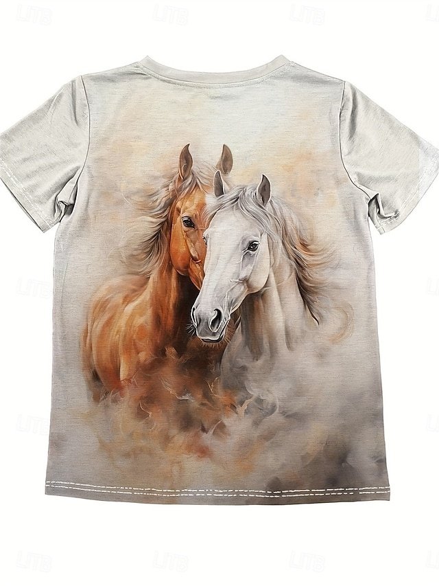 Casual Regular Animal Print Round Neck Short Sleeve Top - Image 2