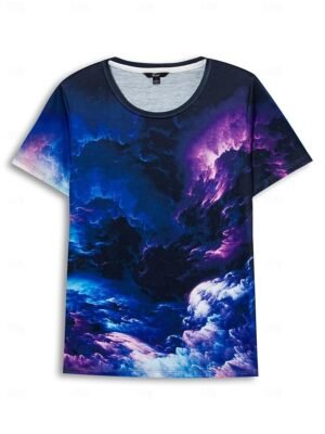 Casual Regular Basic Print Round Neck Short Sleeve Tops - Image 2