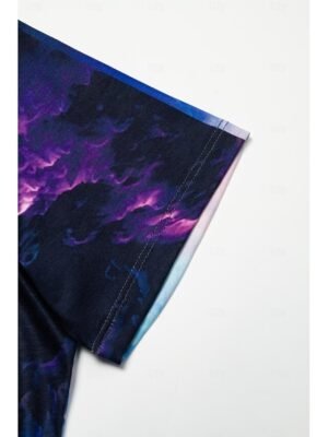 Casual Regular Basic Print Round Neck Short Sleeve Tops - Image 5