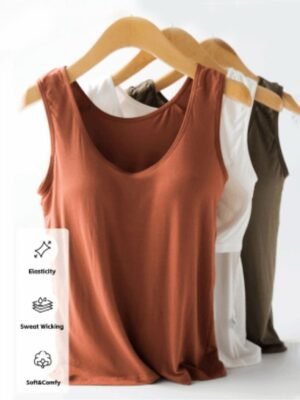 Casual Regular Basic Round Neck Sleeveless Tank Top - Image 3