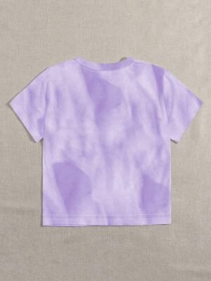 Casual Regular Butterfly Print Round Neck Short Sleeve Top - Image 2