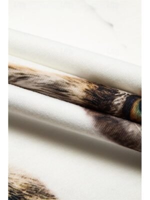 Casual Regular Cat Print Round Neck Short Sleeve Top - Image 8