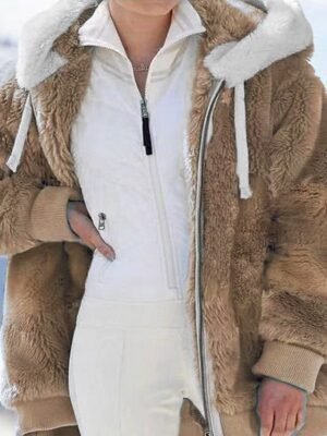 Casual Regular Color Block Cowl Neck Long Sleeve Hoodie - Image 15