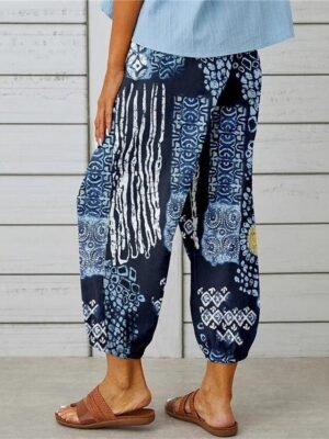 Casual Regular Fit Floral Ankle-Length Graphic Trousers - Image 11