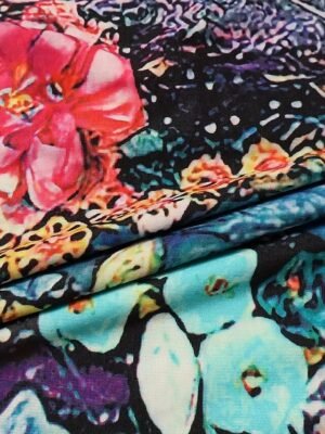 Casual Regular Fit Floral Crew Neck Long Sleeve Midi Dress - Image 7