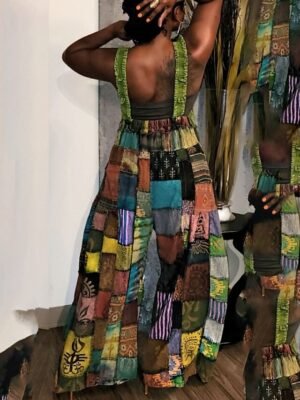 Casual Regular Fit Floral U Neck Sleeveless Summer Jumpsuit - Image 3