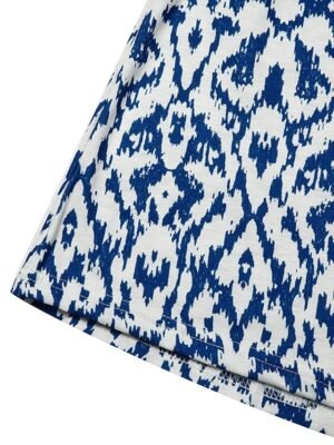 Casual Regular Fit Geometric Crew Neck Short Sleeve Midi Dress - Image 4