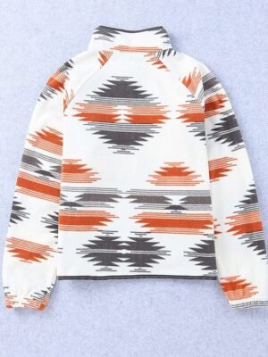 Casual Regular Fit Geometric Long Sleeve Ethnic Vintage Coat - Image 5