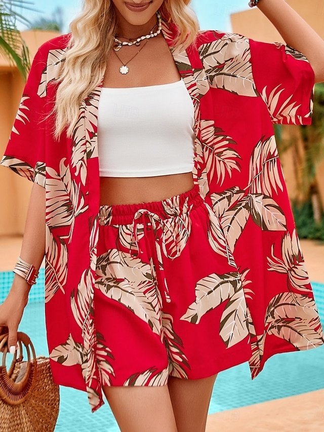Casual Regular Fit Leaf Print Collarless Half Sleeve Jacket - Image 1