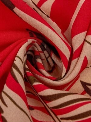 Casual Regular Fit Leaf Print Collarless Half Sleeve Jacket - Image 5