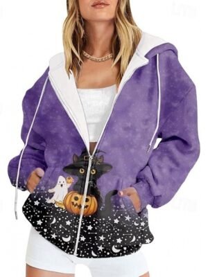 Casual Regular Fit Plaid Hooded Long Sleeve Jacket - Image 3