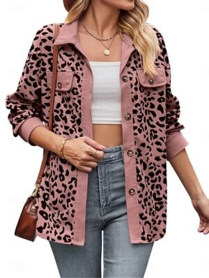 Casual Regular Fit Plaid Turndown Long Sleeve Shacket - Image 10