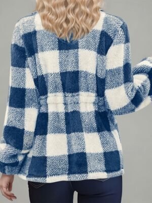 Casual Regular Fit Plaid Turndown Long Sleeve Jacket - Image 13