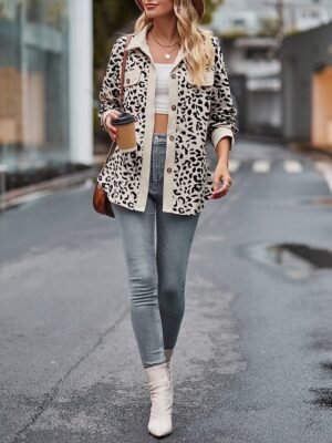 Casual Regular Fit Plaid Turndown Long Sleeve Shacket - Image 6