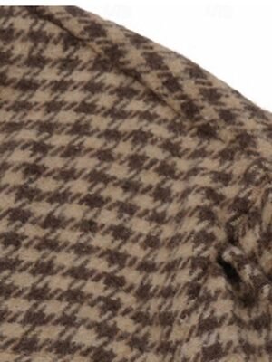 Casual Regular Fit Plaid Turndown Long Sleeve Jacket - Image 7