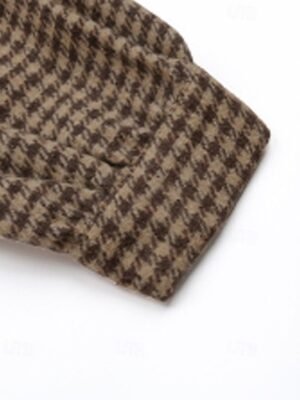 Casual Regular Fit Plaid Turndown Long Sleeve Jacket - Image 8