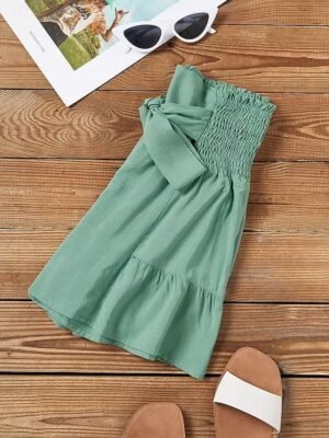 Casual Regular Fit Plain High Waist Ruffle Shorts - Image 5