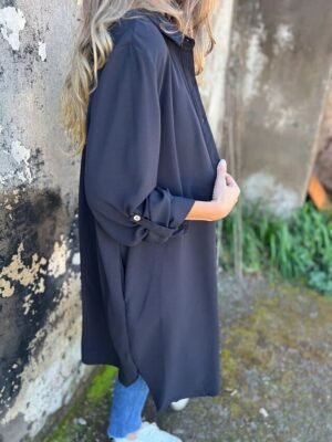 Casual Regular Fit Plain Lapel Long Sleeve Long Jacket - Image 10