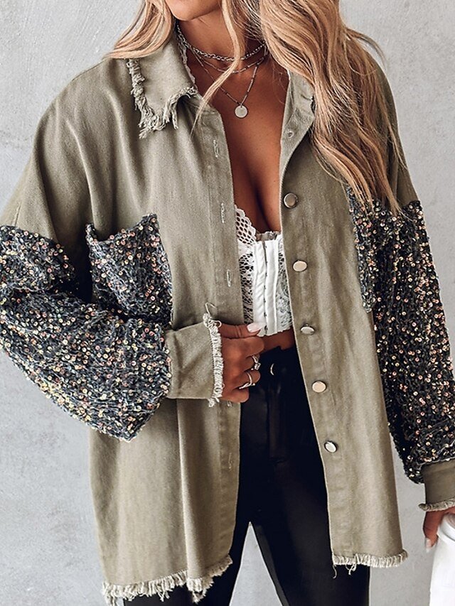 Casual Regular Fit Plain Lapel Long Sleeve Jacket - Image 2