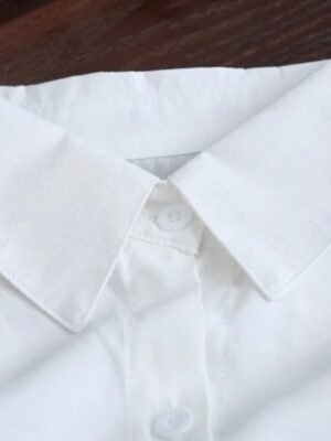 Casual Regular Fit Plain Lapel Long Sleeve Long Shacket - Image 6