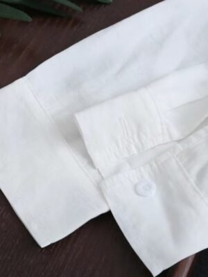 Casual Regular Fit Plain Lapel Long Sleeve Long Shacket - Image 9