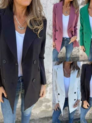 Casual Regular Fit Plain Turndown Long Sleeve Jacket - Image 1