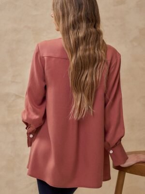 Casual Regular Fit Plain Turndown Long Sleeve Shirt Jacket - Image 2