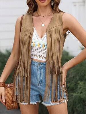 Casual Regular Fit Plain V Neck Sleeveless Vest - Image 16