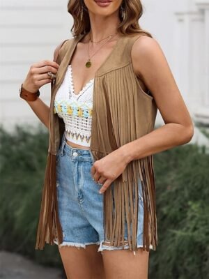 Casual Regular Fit Plain V Neck Sleeveless Vest - Image 20