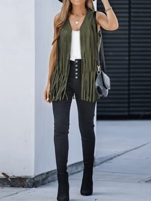 Casual Regular Fit Plain V Neck Sleeveless Vest - Image 25