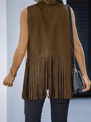 Casual Regular Fit Plain V Neck Sleeveless Vest - Image 27
